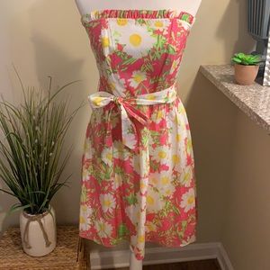 Lilly Pulitzer Silk Blend Briddie Dress in Hotty Pink Full Sun, NWT, Size 10